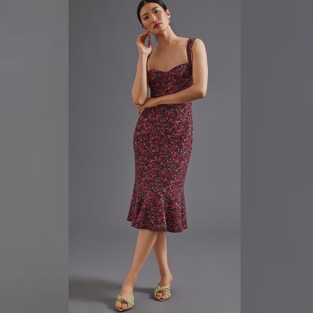HUTCH l Anthropologie Danity Prairecore Floral Print Midi Summer Sundress Large